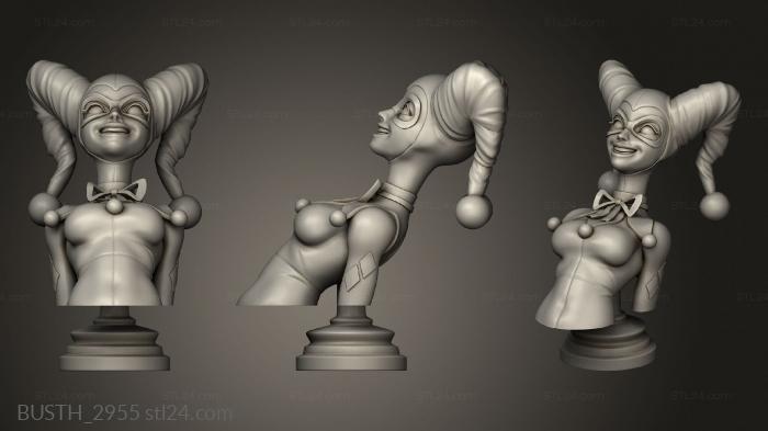 Busts of heroes and monsters (Harley Quinn, BUSTH_2955) 3D models for cnc