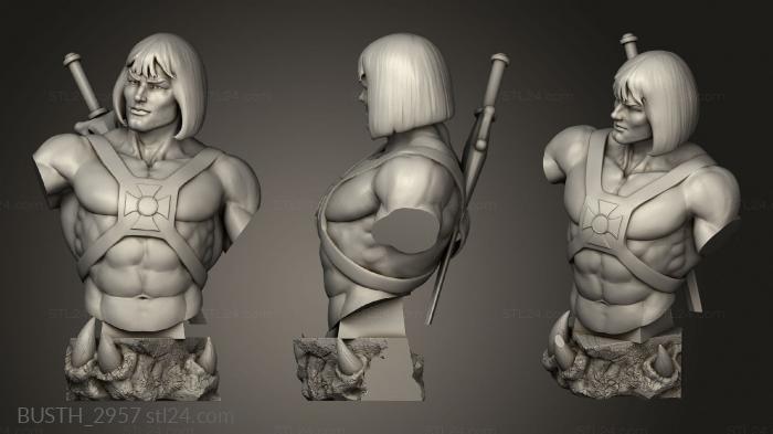 Busts of heroes and monsters (He Man cartoon cut, BUSTH_2957) 3D models for cnc