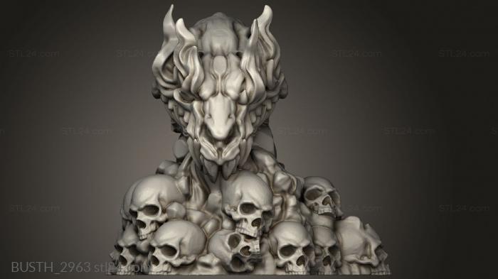 Busts of heroes and monsters (Hell Hath Fury Skull Light, BUSTH_2963) 3D models for cnc