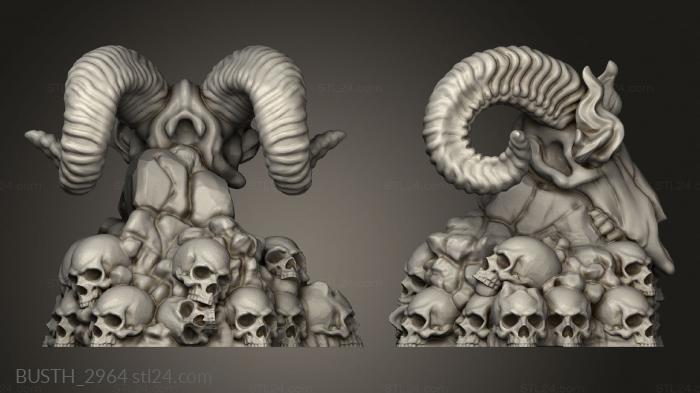 Busts of heroes and monsters (Hell Hath Fury Skull Light, BUSTH_2964) 3D models for cnc