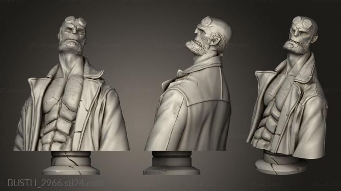 Busts of heroes and monsters (Hellboy base, BUSTH_2966) 3D models for cnc