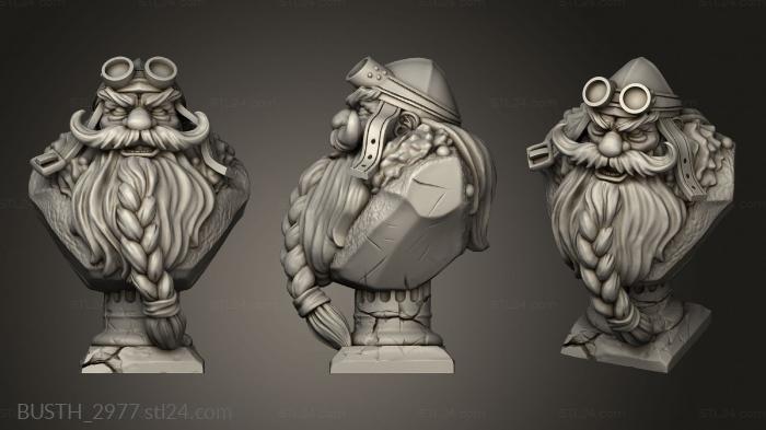 Busts of heroes and monsters (Hold aviator, BUSTH_2977) 3D models for cnc
