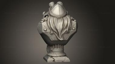 Busts of heroes and monsters (Hold aviator, BUSTH_2977) 3D models for cnc