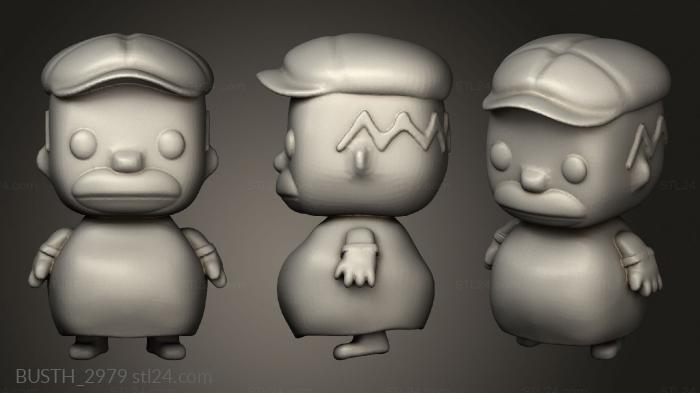 Busts of heroes and monsters (homer fatfat, BUSTH_2979) 3D models for cnc