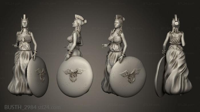 Busts of heroes and monsters (Houses Knights the Zodiac Atenea, BUSTH_2984) 3D models for cnc