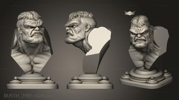 Busts of heroes and monsters (HULK, BUSTH_2985) 3D models for cnc