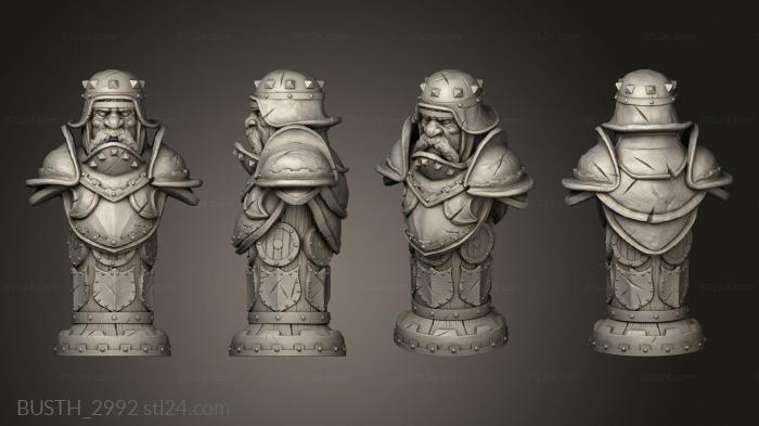 Busts of heroes and monsters (Human Chess Cae, BUSTH_2992) 3D models for cnc