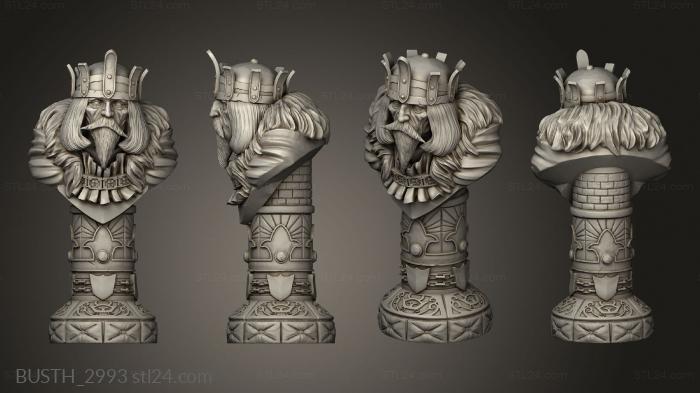 Busts of heroes and monsters (Human Chess King, BUSTH_2993) 3D models for cnc
