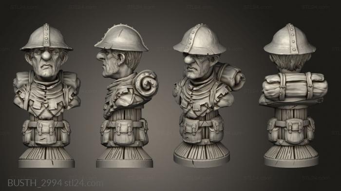 Busts of heroes and monsters (Human Chess Pawn, BUSTH_2994) 3D models for cnc