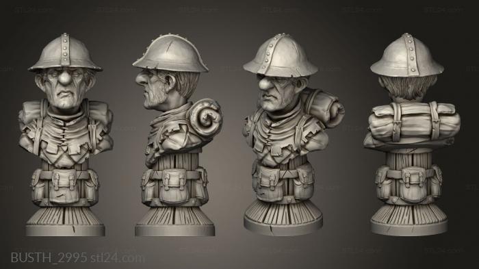 Busts of heroes and monsters (Human Chess Pawn, BUSTH_2995) 3D models for cnc