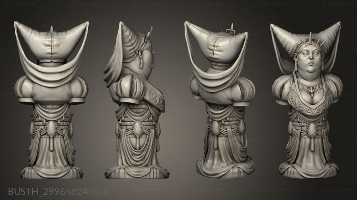 Busts of heroes and monsters (Human Chess Queen, BUSTH_2996) 3D models for cnc