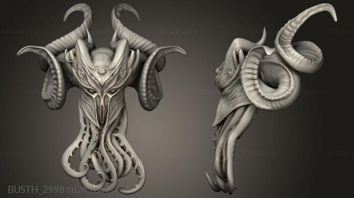 Busts of heroes and monsters (Humble Chaos Demon, BUSTH_2998) 3D models for cnc