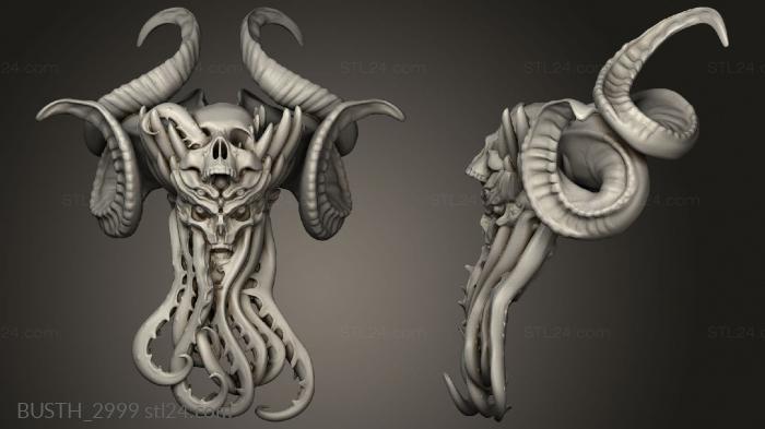 Busts of heroes and monsters (Humble Chaos Demon, BUSTH_2999) 3D models for cnc