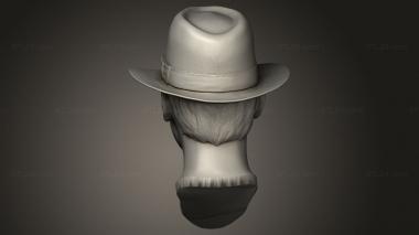 Busts of heroes and monsters (Indiana Jones Hat, BUSTH_3003) 3D models for cnc