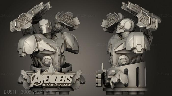 Busts of heroes and monsters (Iron Patriot Ref, BUSTH_3008) 3D models for cnc