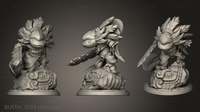 Busts of heroes and monsters (Jan Axolotl Azten, BUSTH_3014) 3D models for cnc