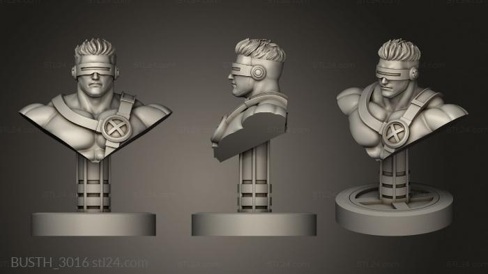 Busts of heroes and monsters (Jean Grey Cyclops and, BUSTH_3016) 3D models for cnc