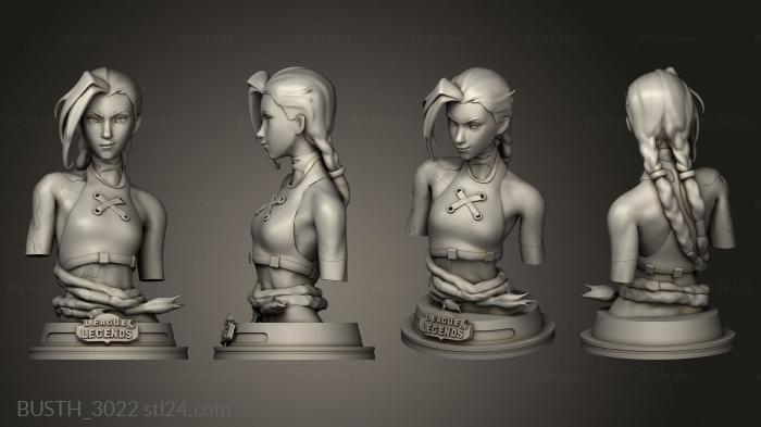 Busts of heroes and monsters (Jinx Arcane nlsinh, BUSTH_3022) 3D models for cnc