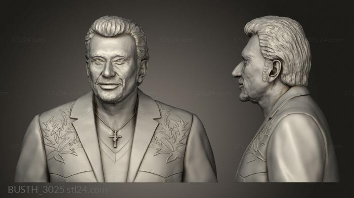 Busts of heroes and monsters (johnny hallyday, BUSTH_3025) 3D models for cnc