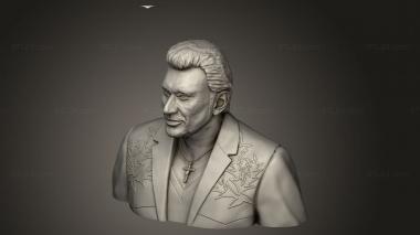 Busts of heroes and monsters (johnny hallyday, BUSTH_3025) 3D models for cnc