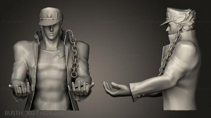Busts of heroes and monsters (jojo jotaro controller stand ps, BUSTH_3027) 3D models for cnc