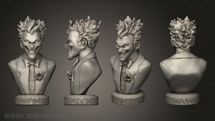 Busts of heroes and monsters (joker, BUSTH_3028) 3D models for cnc
