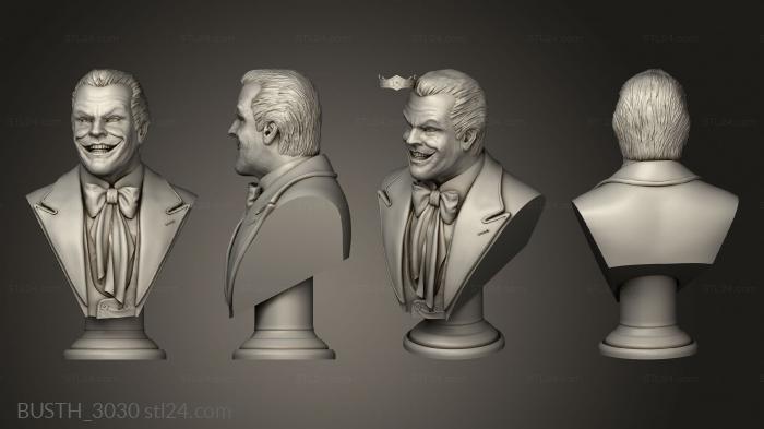 Busts of heroes and monsters (Joker base, BUSTH_3030) 3D models for cnc