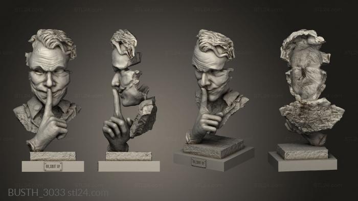Busts of heroes and monsters (Joker Cara, BUSTH_3033) 3D models for cnc