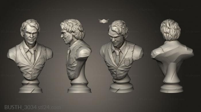 Busts of heroes and monsters (JOKER, BUSTH_3034) 3D models for cnc
