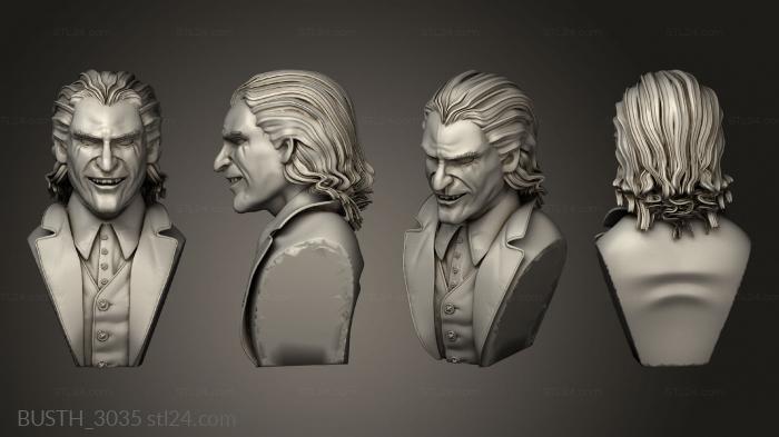 Busts of heroes and monsters (joker jockerbust marked, BUSTH_3035) 3D models for cnc