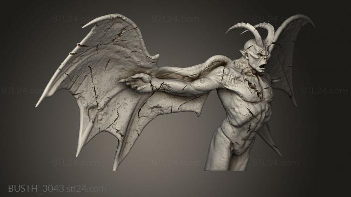 Busts of heroes and monsters (Justice League Diorama Statue Gargoyle JL, BUSTH_3043) 3D models for cnc