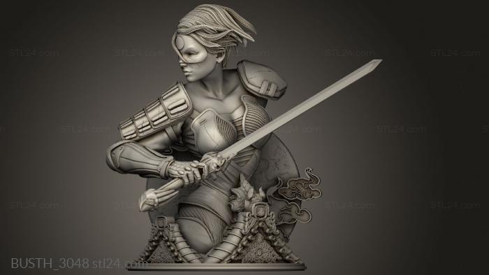 Busts of heroes and monsters (Katana, BUSTH_3048) 3D models for cnc