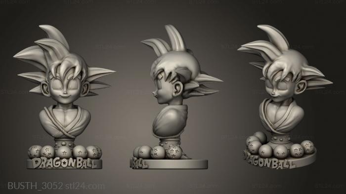Busts of heroes and monsters (Kid Goku from Dragon Ball balls, BUSTH_3052) 3D models for cnc