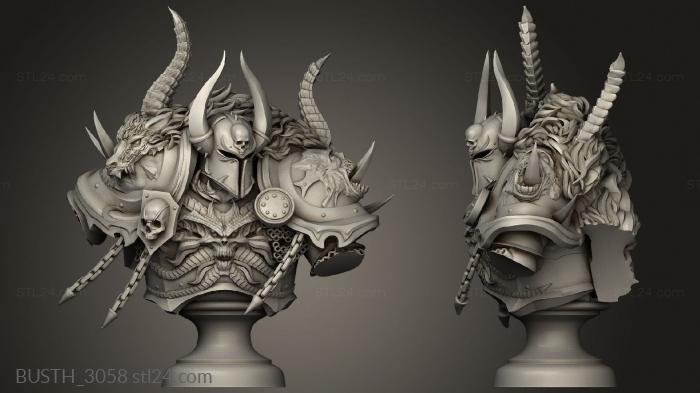 Busts of heroes and monsters (Knight, BUSTH_3058) 3D models for cnc