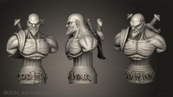Busts of heroes and monsters (Kratos columna, BUSTH_3063) 3D models for cnc