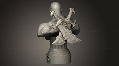 Busts of heroes and monsters (Kratos columna, BUSTH_3063) 3D models for cnc