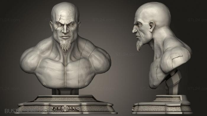 Busts of heroes and monsters (kratos david ruiz hoja, BUSTH_3064) 3D models for cnc
