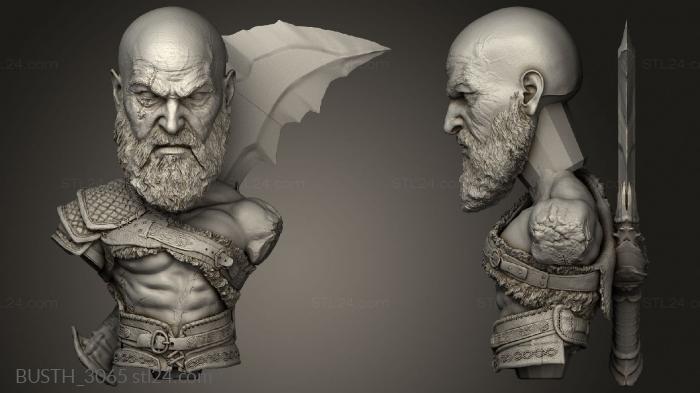 Busts of heroes and monsters (KRATOS ESPADAS aabdcbebeefbfcdabcad BLADE, BUSTH_3065) 3D models for cnc