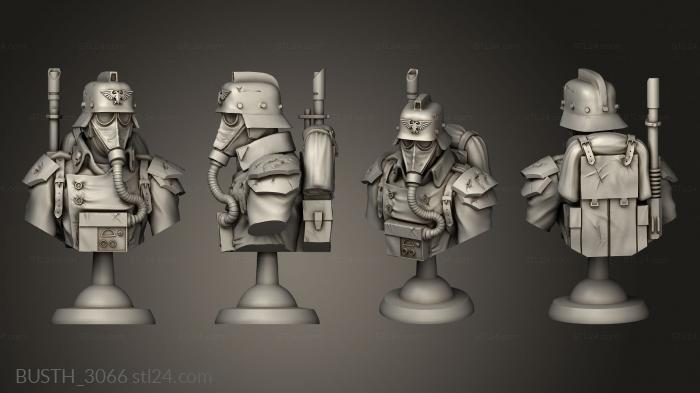 Busts of heroes and monsters (Krieg with stand, BUSTH_3066) 3D models for cnc