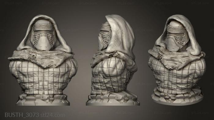 Busts of heroes and monsters (Kylo Ren, BUSTH_3073) 3D models for cnc