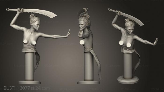 Busts of heroes and monsters (Lady nsfw simple, BUSTH_3077) 3D models for cnc