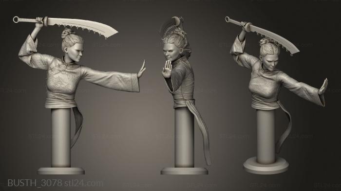 Busts of heroes and monsters (Lady simple, BUSTH_3078) 3D models for cnc