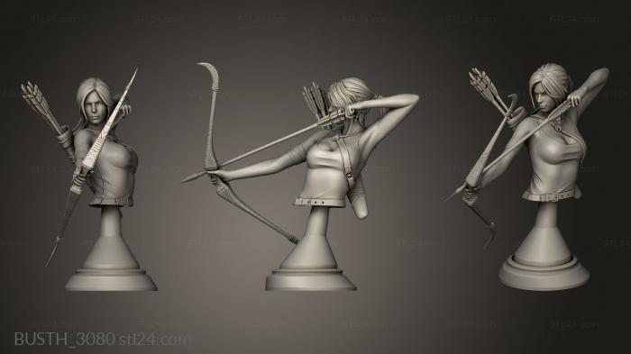 Busts of heroes and monsters (Lara Croft, BUSTH_3080) 3D models for cnc