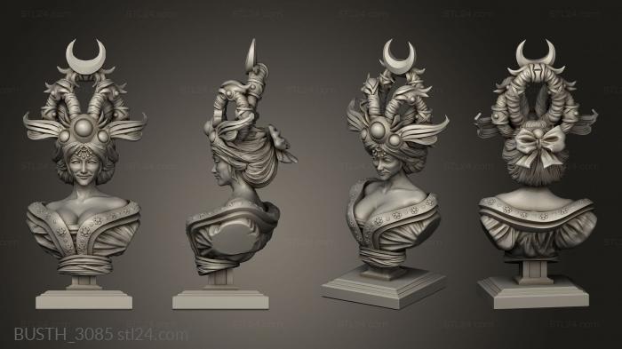 Busts of heroes and monsters (Legends and Gods China Chang, BUSTH_3085) 3D models for cnc