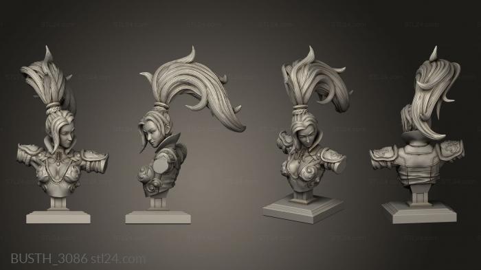 Busts of heroes and monsters (Legends and Gods China Hua Mulan, BUSTH_3086) 3D models for cnc
