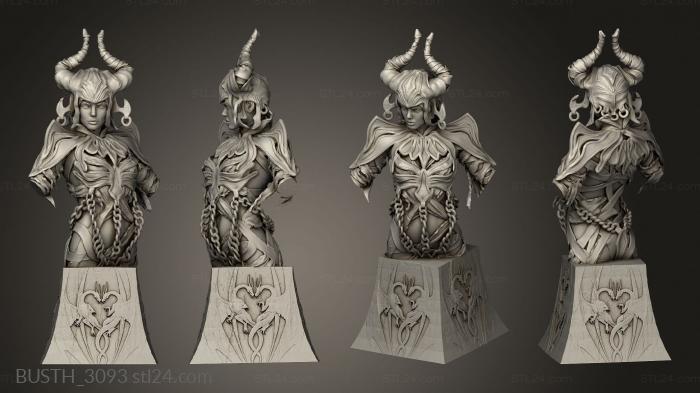 Busts of heroes and monsters (lenora the dragon queen, BUSTH_3093) 3D models for cnc
