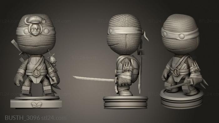 Busts of heroes and monsters (Leonardo, BUSTH_3096) 3D models for cnc