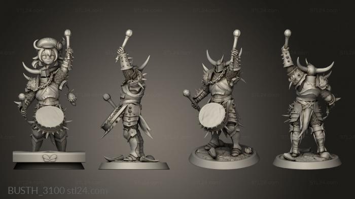 Busts of heroes and monsters (Light Soldier Drummer, BUSTH_3100) 3D models for cnc