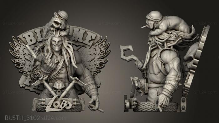 Busts of heroes and monsters (Lobo, BUSTH_3102) 3D models for cnc