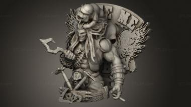 Busts of heroes and monsters (Lobo, BUSTH_3102) 3D models for cnc